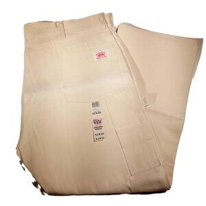 ROUND HOUSE DUNGAREES 42 x 30 Workwear Carpenter Heavy Duck Ivory Made USA NWT